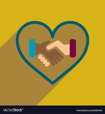Flat web icon with long shadow handshake vector image