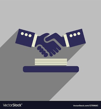 Flat web icon with long shadow handshake vector image