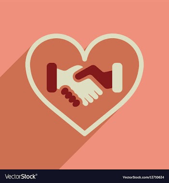 Flat web icon with long shadow handshake vector image