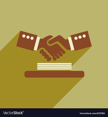 Flat web icon with long shadow handshake vector image