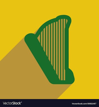 Flat web icon with long shadow harp vector image