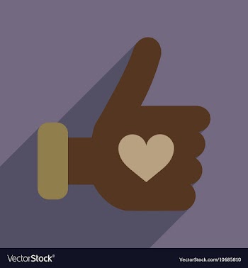 Flat web icon with long shadow heart hand vector image