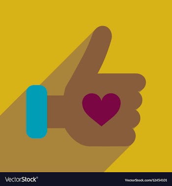 Flat web icon with long shadow heart hand vector image