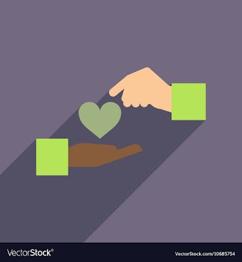 Flat web icon with long shadow heart hands vector image