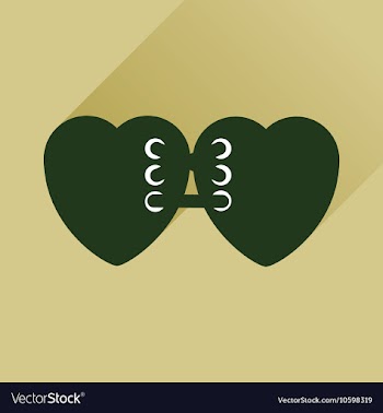 Flat web icon with long shadow hearts vector image
