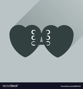 Flat web icon with long shadow hearts vector image