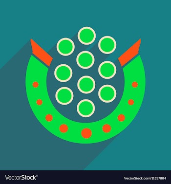 Flat web icon with long shadow horseshoe coins vector image