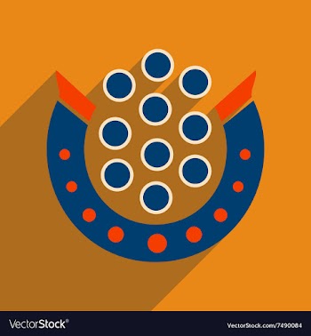 Flat web icon with long shadow horseshoe coins vector image