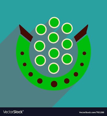 Flat web icon with long shadow horseshoe coins vector image