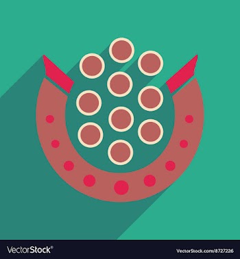 Flat web icon with long shadow horseshoe coins vector image