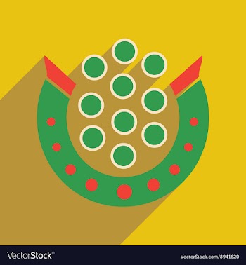 Flat web icon with long shadow horseshoe coins vector image