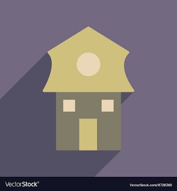 Flat web icon with long shadow house vector image