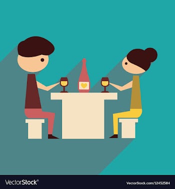 Flat web icon with long shadow husband wife dinner vector image
