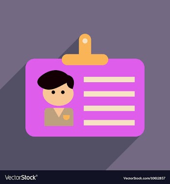 Flat web icon with long shadow identification vector image