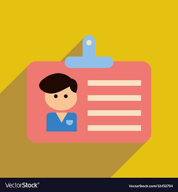 Flat web icon with long shadow identification vector image