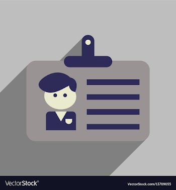 Flat web icon with long shadow identification vector image