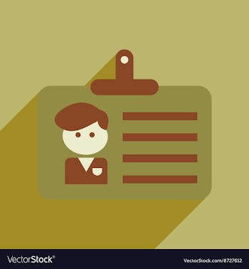 Flat web icon with long shadow identification vector image