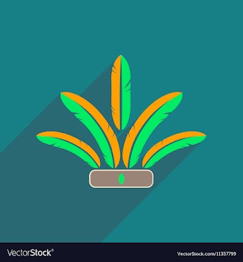 Flat web icon with long shadow Indian feathers vector image