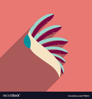 Flat web icon with long shadow Indian feathers vector image