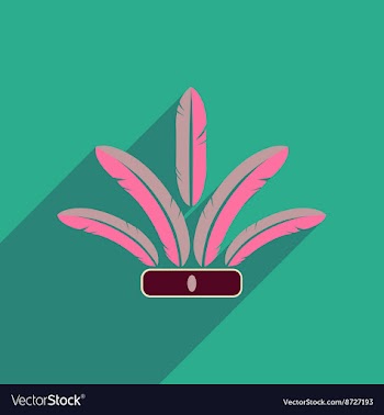 Flat web icon with long shadow Indian feathers vector image