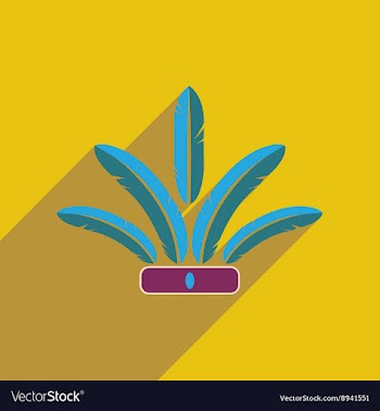 Flat web icon with long shadow Indian feathers vector image