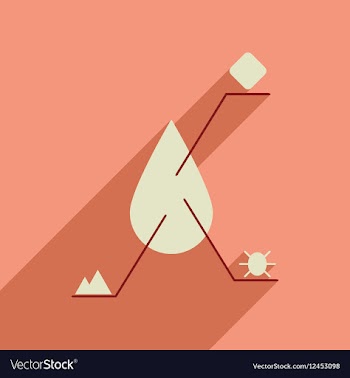 Flat web icon with long shadow infographics drop vector image