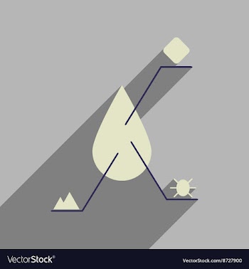 Flat web icon with long shadow infographics drop vector image