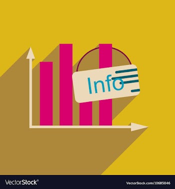 Flat web icon with long shadow information graph vector image