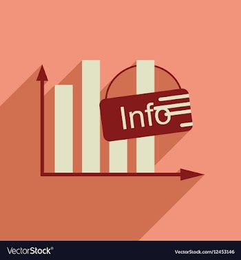 Flat web icon with long shadow information graph vector image
