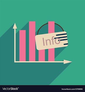 Flat web icon with long shadow information graph vector image