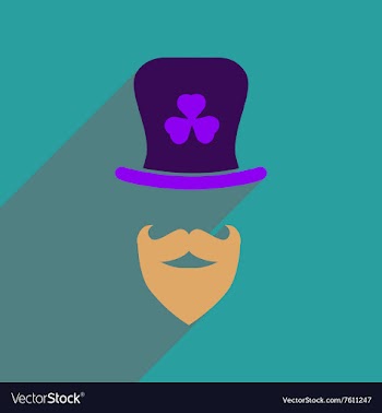 Flat web icon with long shadow Irish hat beard vector image