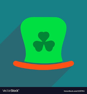 Flat web icon with long shadow Irish hat vector image