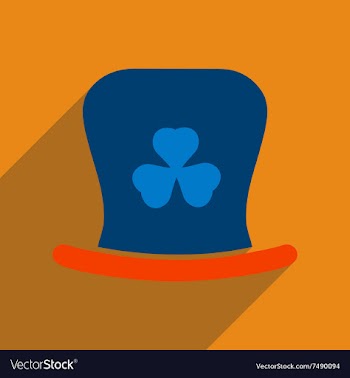 Flat web icon with long shadow Irish hat vector image