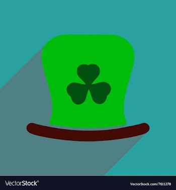 Flat web icon with long shadow Irish hat vector image