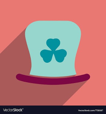 Flat web icon with long shadow Irish hat vector image