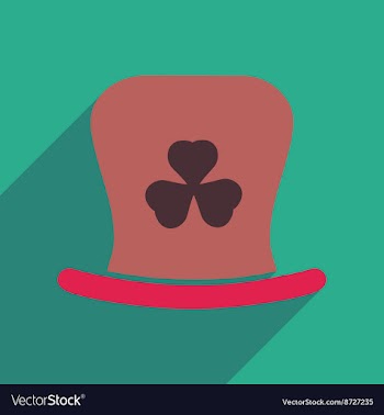 Flat web icon with long shadow Irish hat vector image