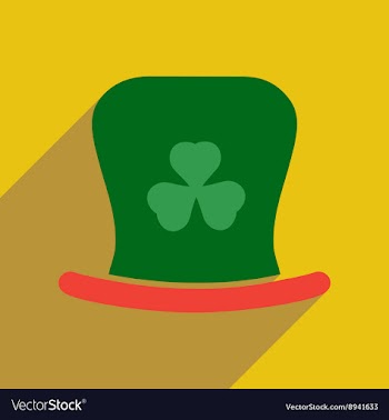 Flat web icon with long shadow Irish hat vector image