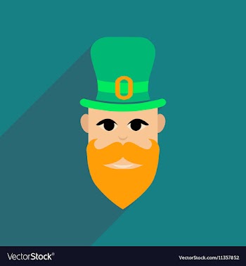 Flat web icon with long shadow Irish man vector image