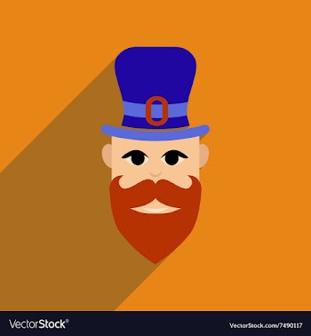 Flat web icon with long shadow Irish man vector image