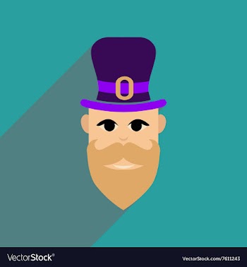 Flat web icon with long shadow Irish man vector image