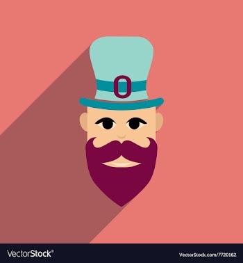 Flat web icon with long shadow Irish man vector image