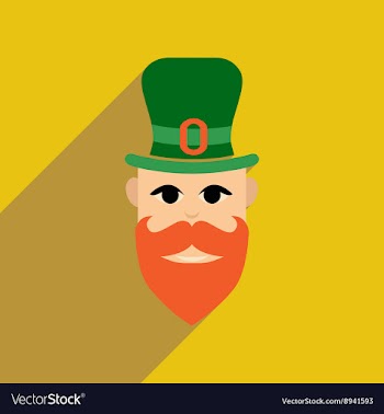 Flat web icon with long shadow Irish man vector image