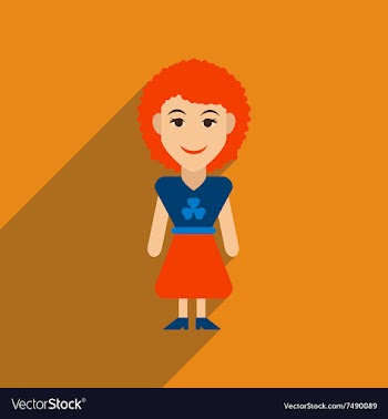 Flat web icon with long shadow Irish woman vector image