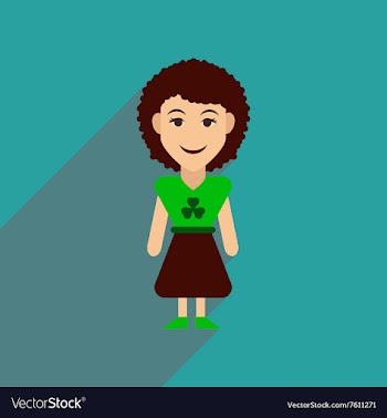 Flat web icon with long shadow Irish woman vector image