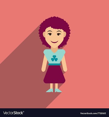 Flat web icon with long shadow Irish woman vector image