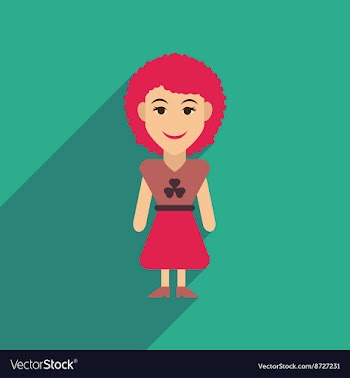 Flat web icon with long shadow Irish woman vector image