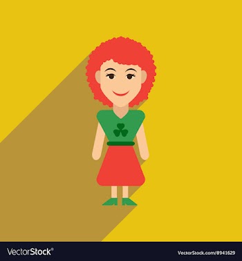 Flat web icon with long shadow Irish woman vector image
