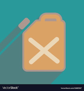 Flat web icon with long shadow jerrycan vector image