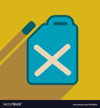 Flat web icon with long shadow jerrycan vector image
