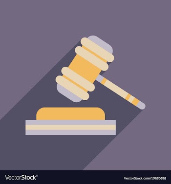 Flat web icon with long shadow judge hammer vector image